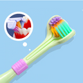 Escova de dentes 3D, escova de três lados, macia com raspador de língua.